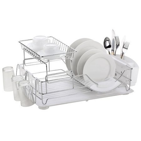 HOME BASICS Home Basics Metal 2-Tier Deluxe Dish Drainer ZOR96082